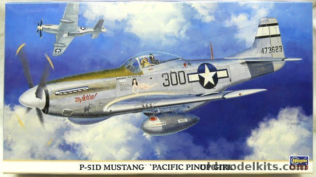 Hasegawa 1/48 P-51D Mustang Pacific Pin Up Gril - 'My Ach'in' 21st FG 531 FS Maj Harry C Crim Iwo Jima April 1945 / 20th FG 55th FS The North Sea 1944, 09903 plastic model kit